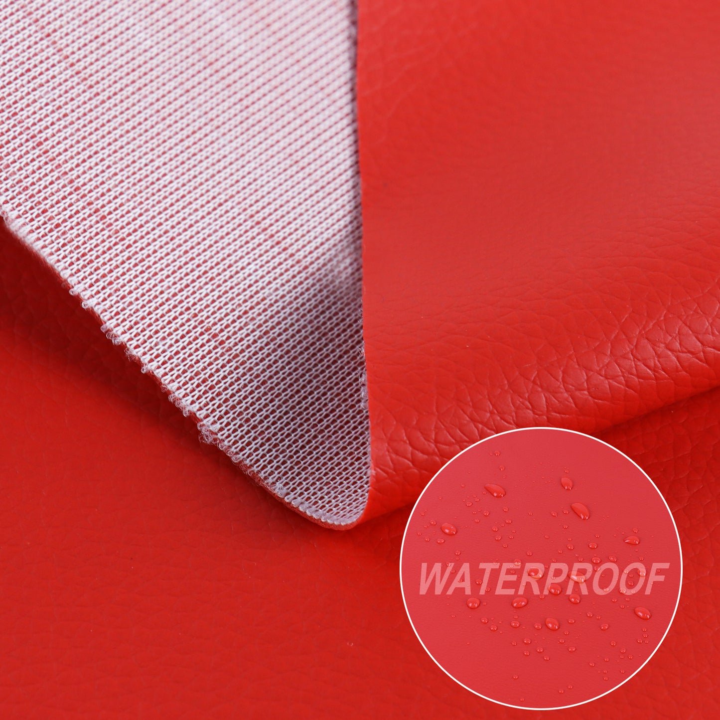 Waterproof Faux Leather Fabric Sheet Home Chair Sofa Lounge Couches Repair Patch-Red