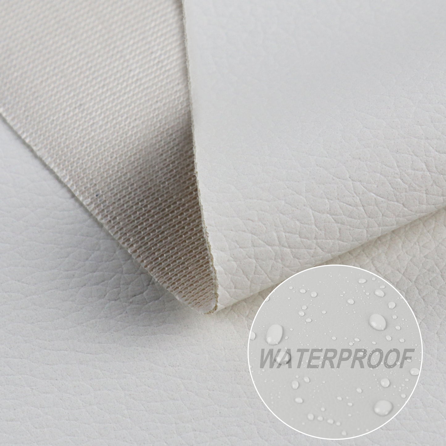 Waterproof Faux Leather Fabric Sheet Home Chair Sofa Lounge Couches Repair Patch-White