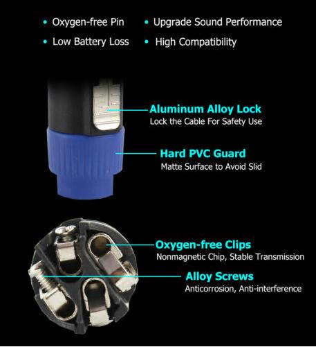 Speakon to Speakon Cable or XLR Speaker Wire Connect Lead For Audio Loudspeaker