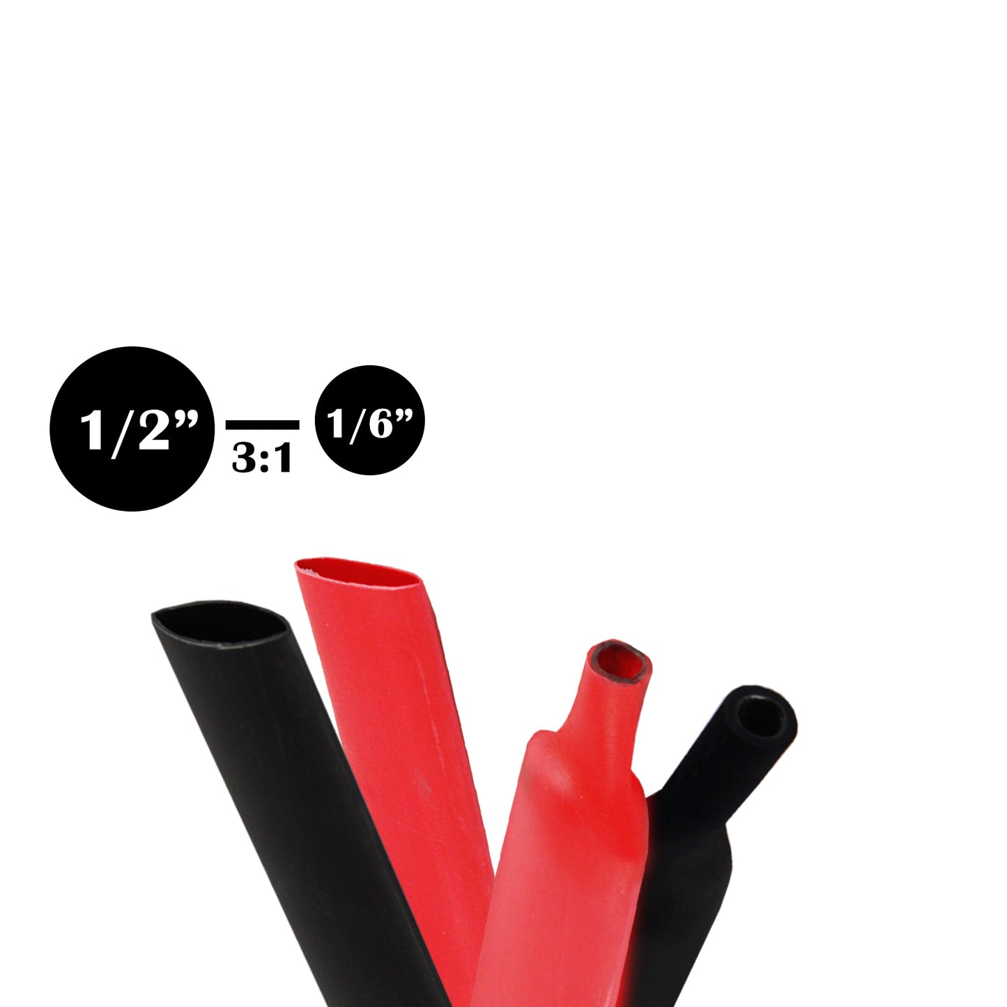 Red + Black Combo Kit Heat Shrink Tubing 3:1 Glue Lined Heatshrink Kit Electrical Wire Cable Insulated