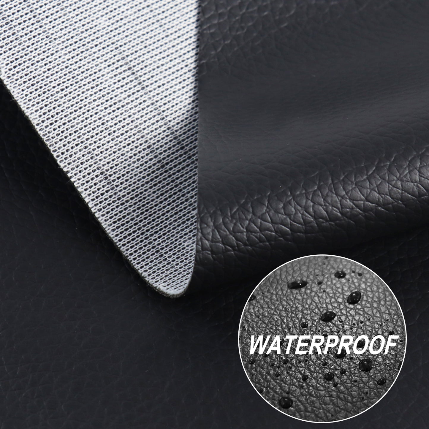 Waterproof Faux Leather Fabric Sheet Home Chair Sofa Lounge Couches Repair Patch-Black