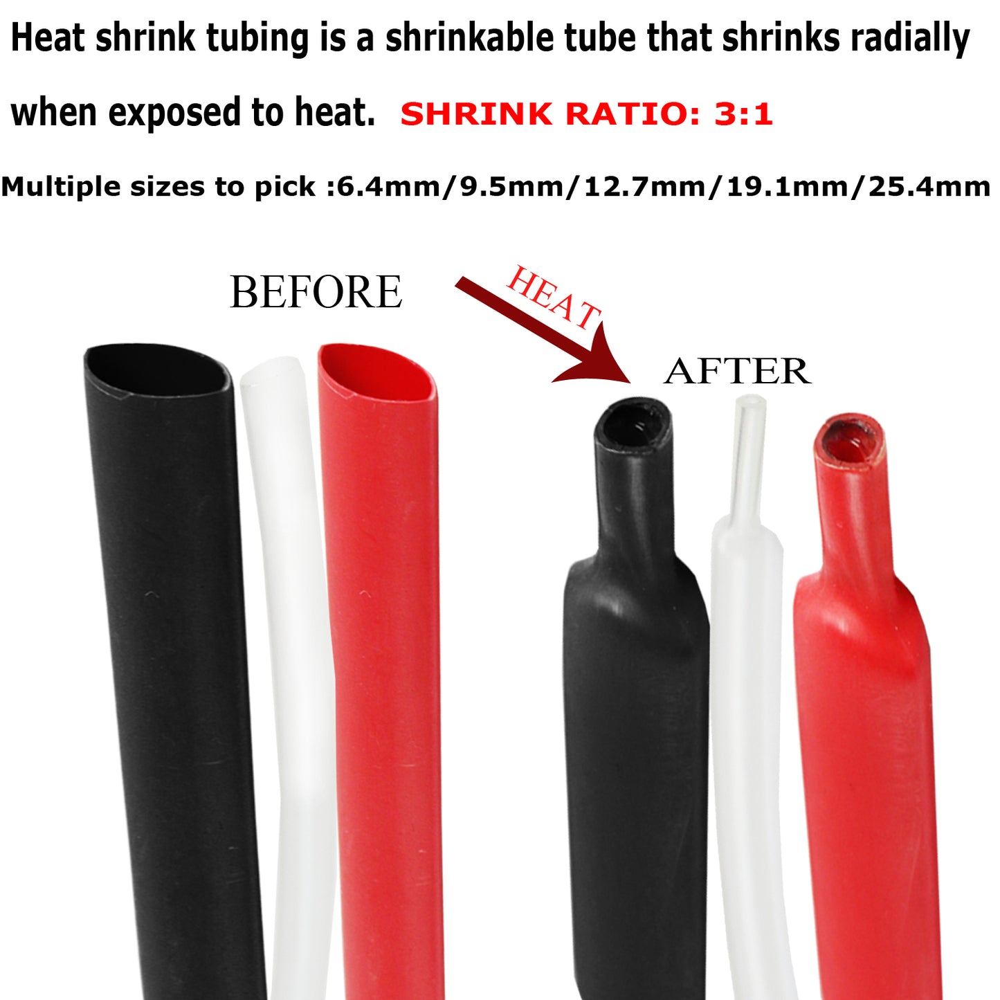 Marine Grade 3:1 Heat Shrink Tube Dual Wall Heat Shrink Tubing Glue Inside Fast Wrap