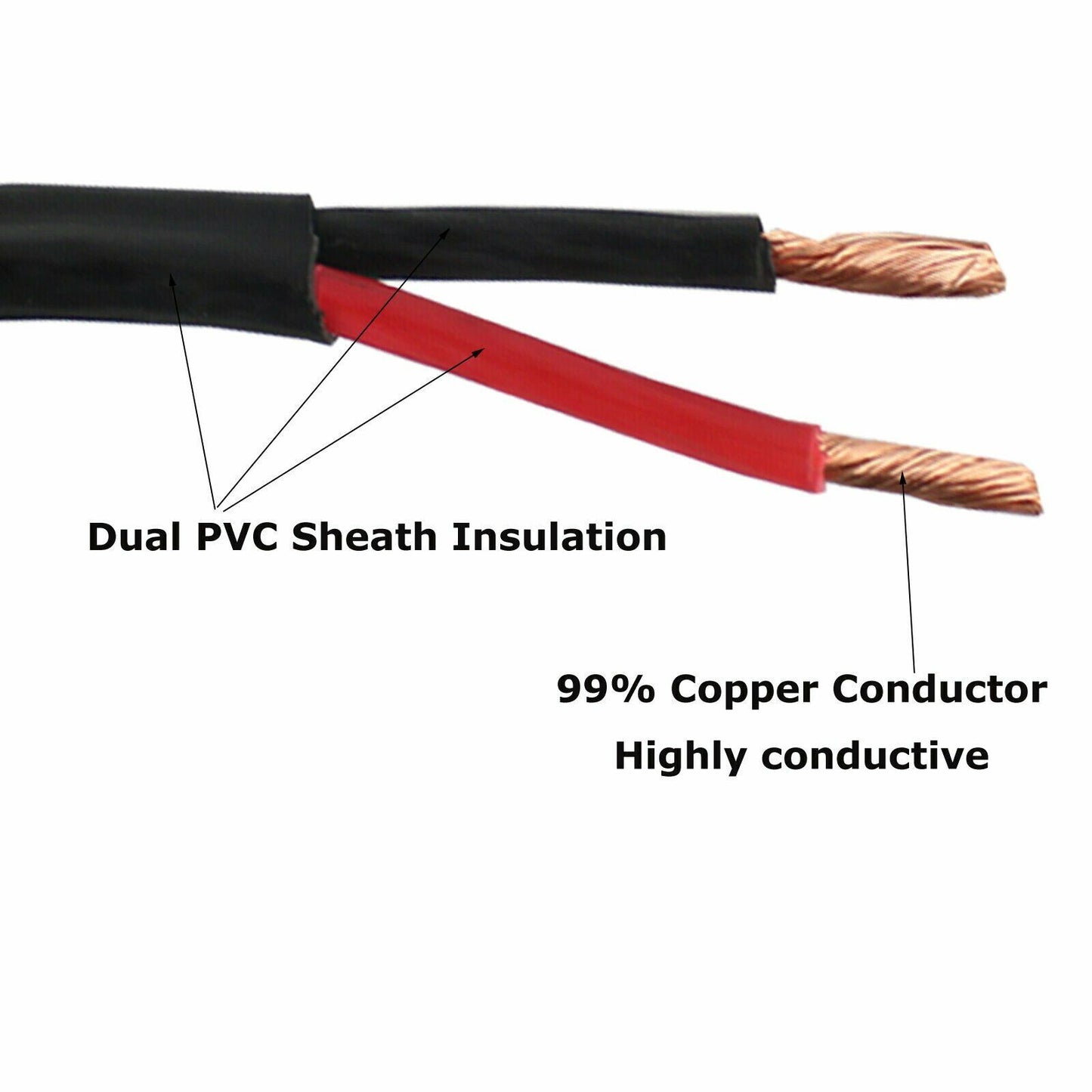 Twin Core Wire Automotive Copper Conductor Cable PVC Sheath RV Camper Wiring DIY
