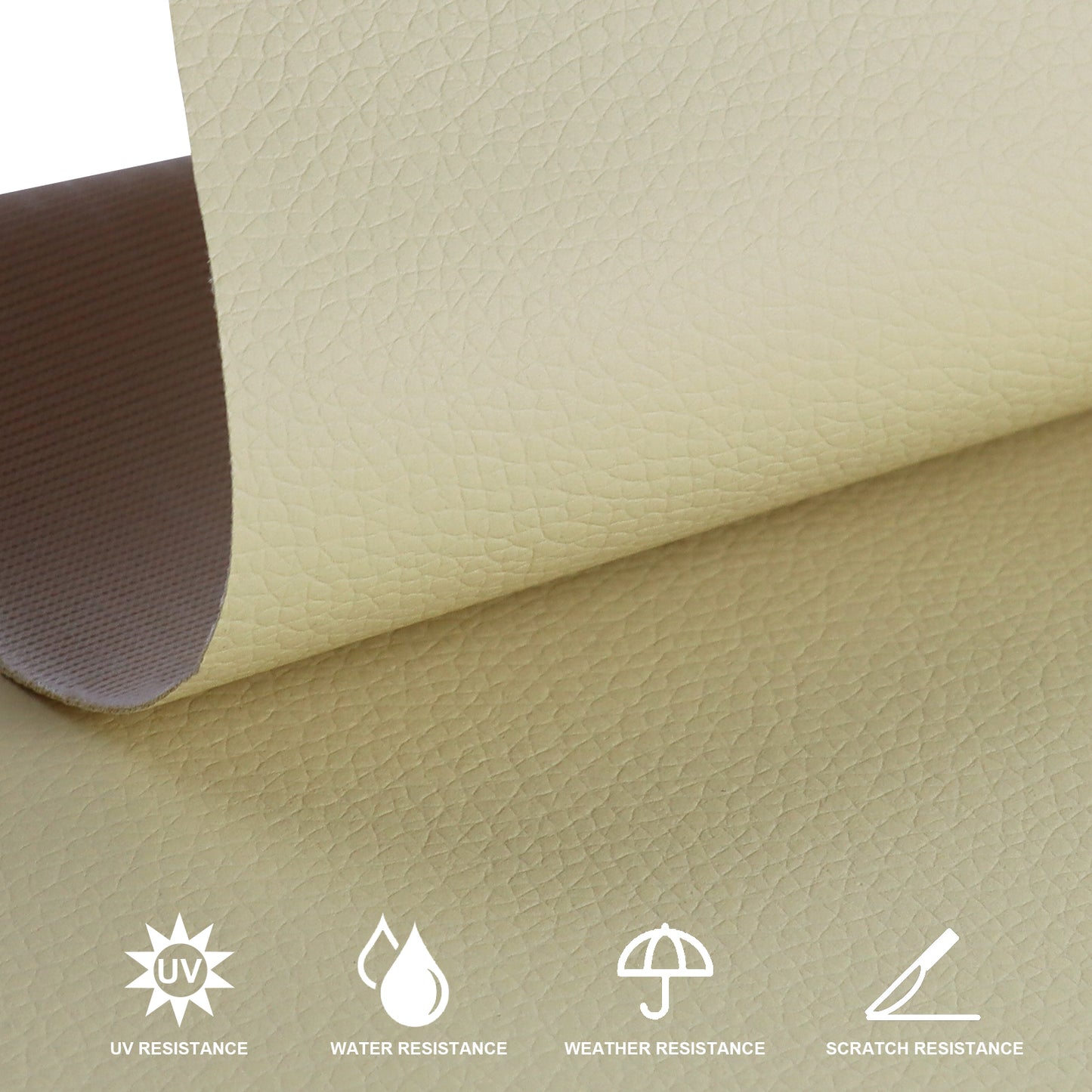 Waterproof Faux Leather Fabric Sheet Home Chair Sofa Lounge Couches Repair Patch-Beige