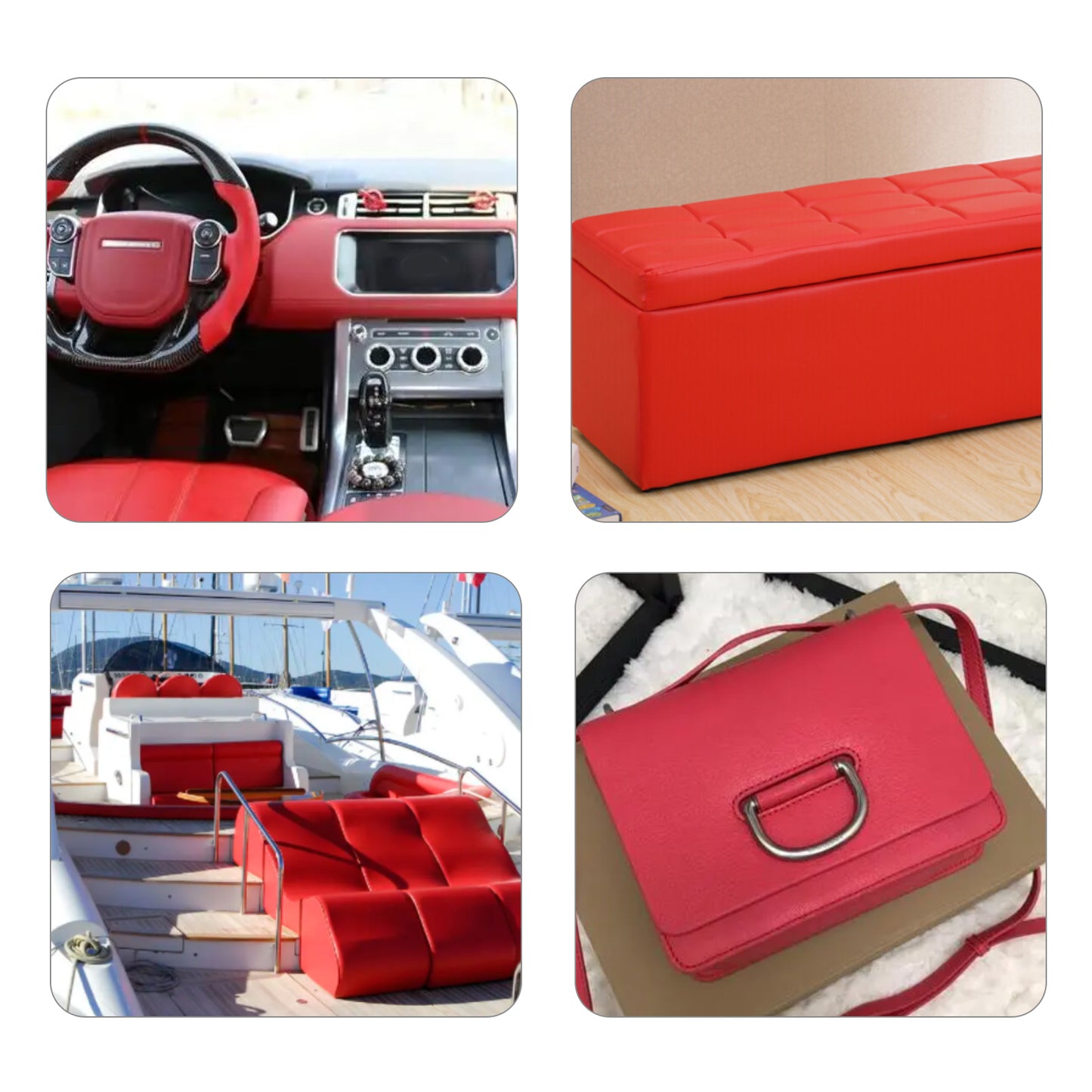 Waterproof Faux Leather Fabric Sheet Home Chair Sofa Lounge Couches Repair Patch-Red