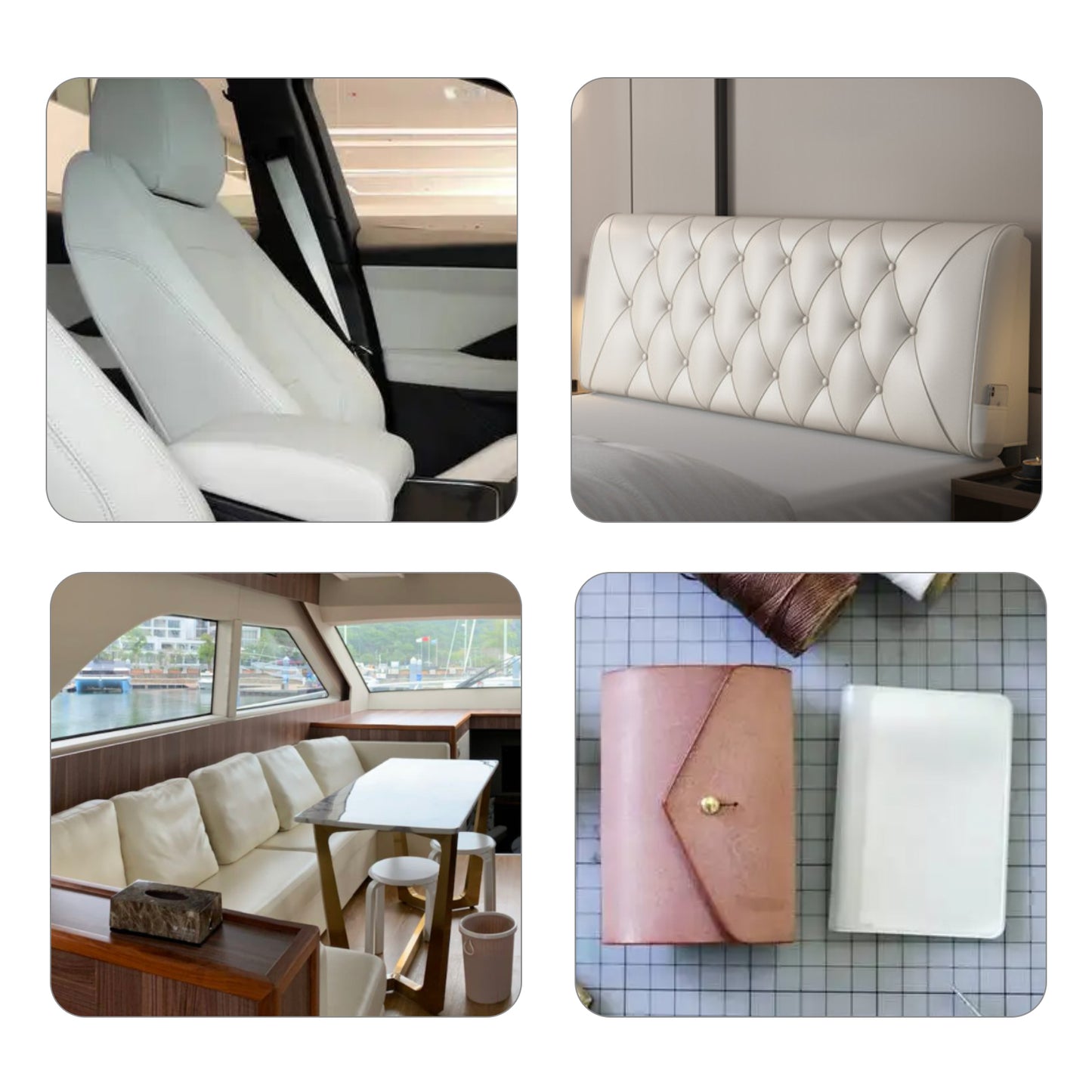 Waterproof Faux Leather Fabric Sheet Home Chair Sofa Lounge Couches Repair Patch-White