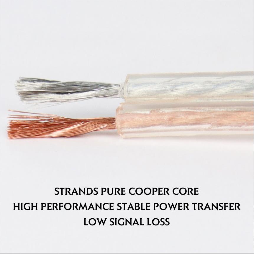 Twin Cores Wire Copper Speaker Cable for Connecting Audio System-12AWG/3.14mm²