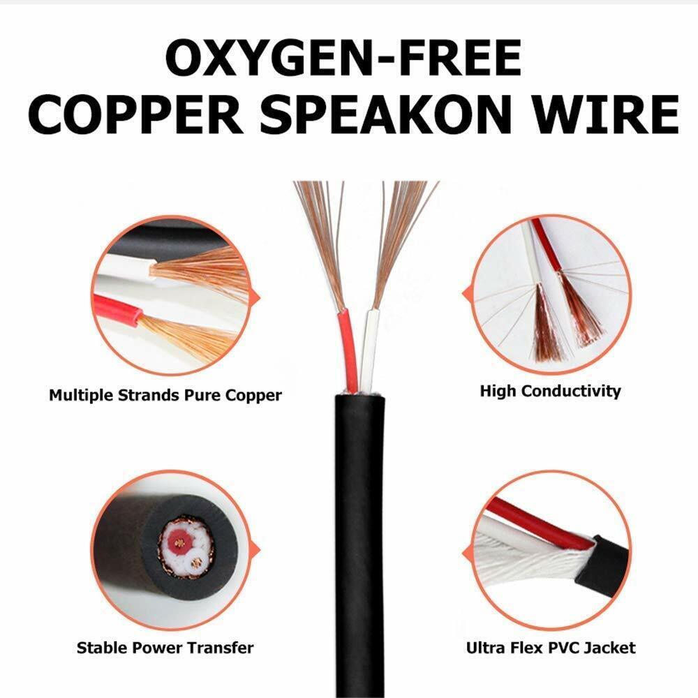 15Meters Speakon to Speakon Cable Speaker Amplifier Wire Extension Cord 3PCS