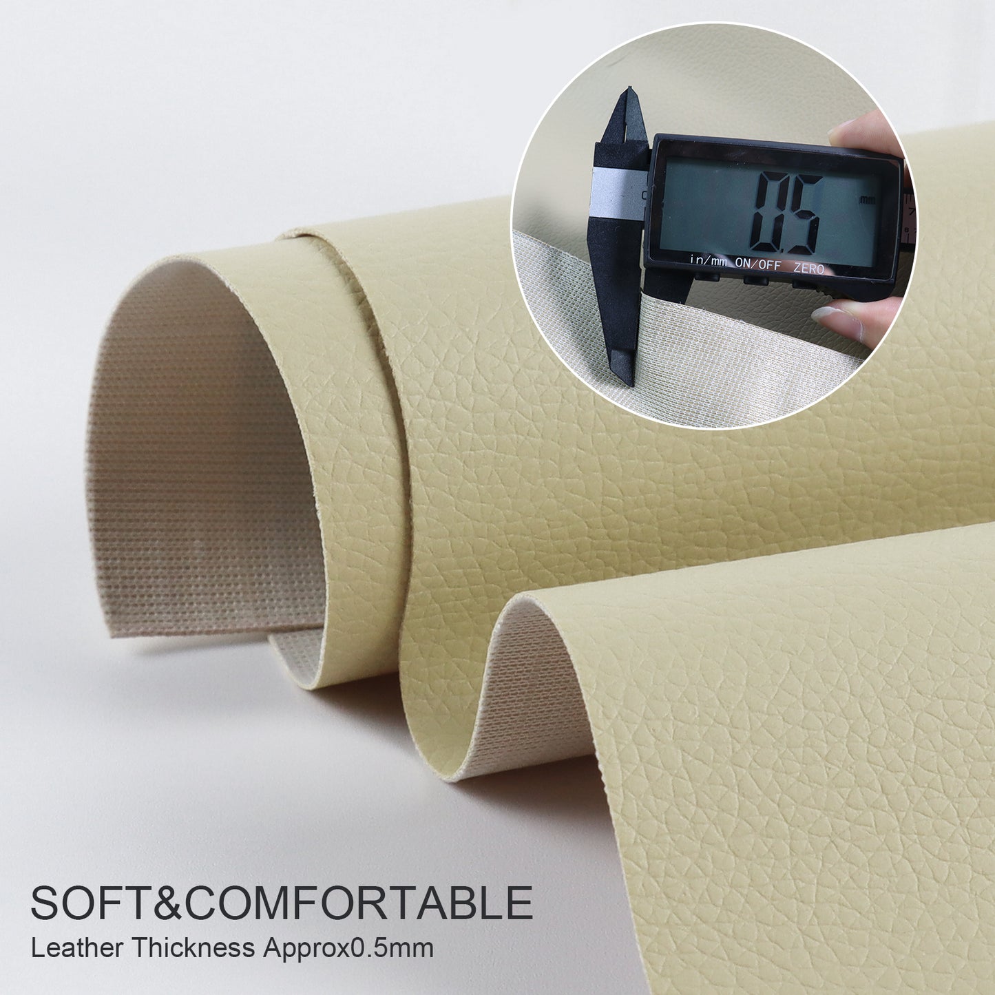Waterproof Faux Leather Fabric Sheet Home Chair Sofa Lounge Couches Repair Patch-Beige