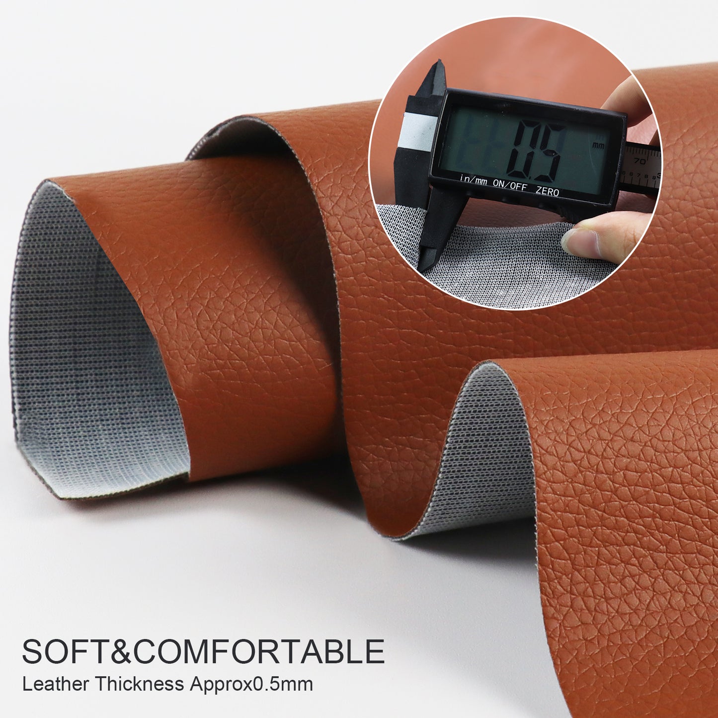 Waterproof Faux Leather Fabric Sheet Home Chair Sofa Lounge Couches Repair Patch-Brown