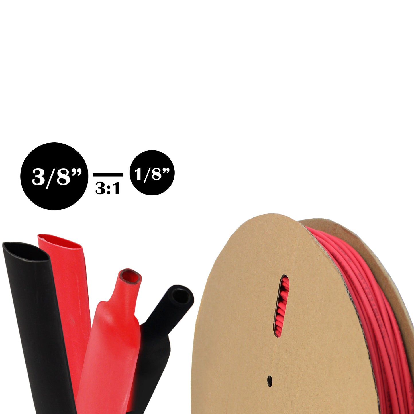 Red + Black Combo Kit Heat Shrink Tubing 3:1 Glue Lined Heatshrink Kit Electrical Wire Cable Insulated