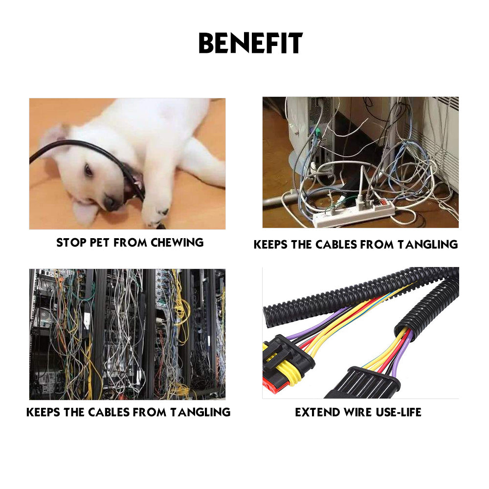 Split Cable Tubing Wire Loom Management Cords Protector Holding Vehicle Wiring