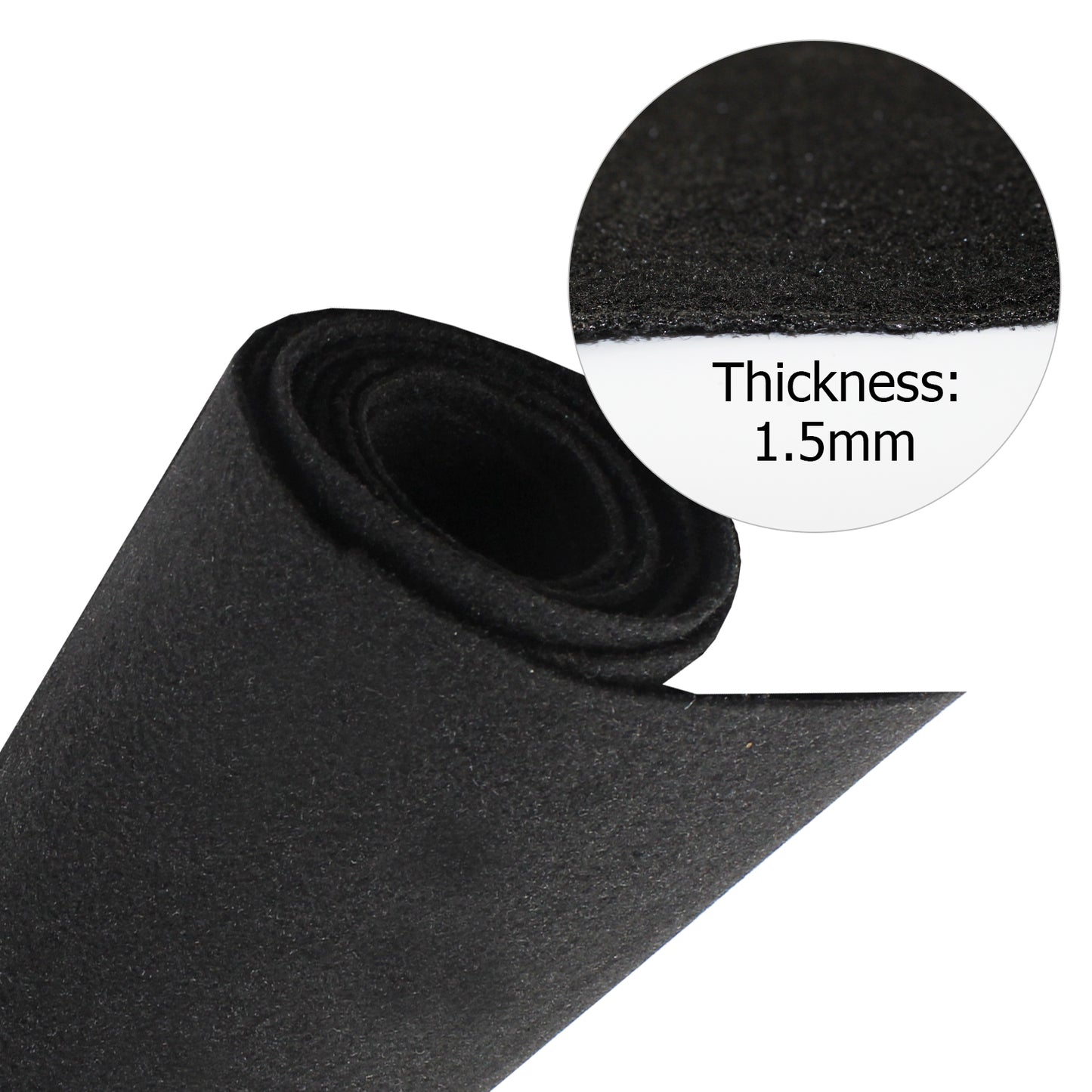 Marine Deck Car Van Carpet Underfelt Underlay Garage Floor Non-Slip Repels Dirty —— Black Color