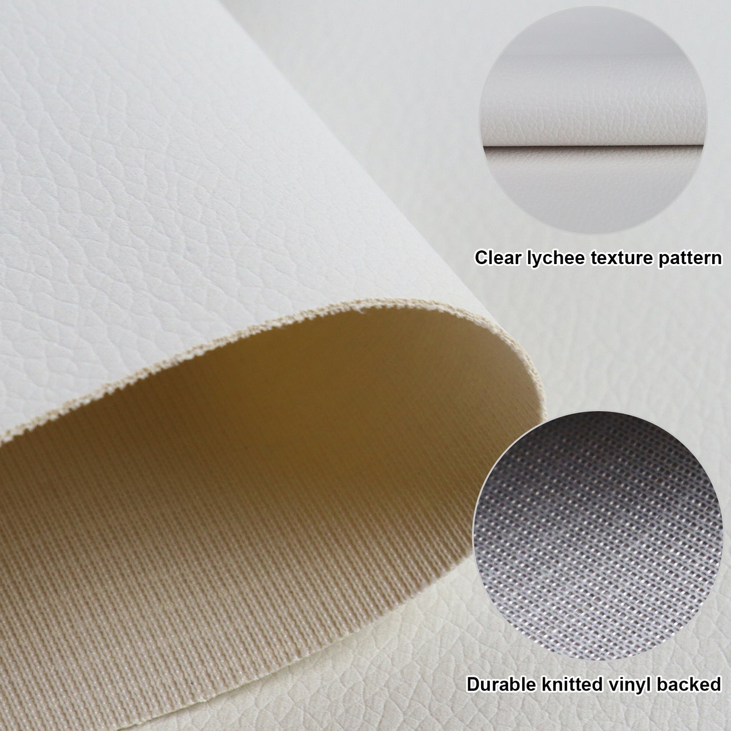 Waterproof Faux Leather Fabric Sheet Home Chair Sofa Lounge Couches Repair Patch-White