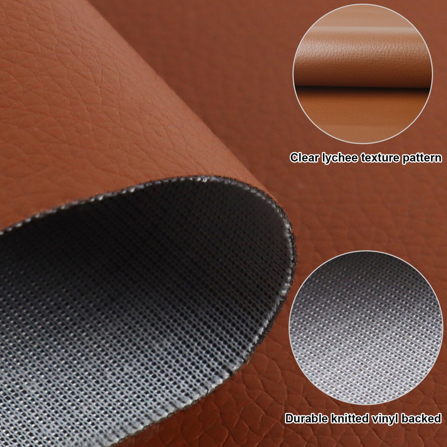 Waterproof Faux Leather Fabric Sheet Home Chair Sofa Lounge Couches Repair Patch-Brown