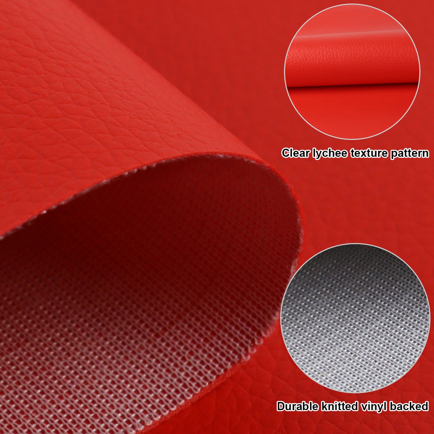 Waterproof Faux Leather Fabric Sheet Home Chair Sofa Lounge Couches Repair Patch-Red