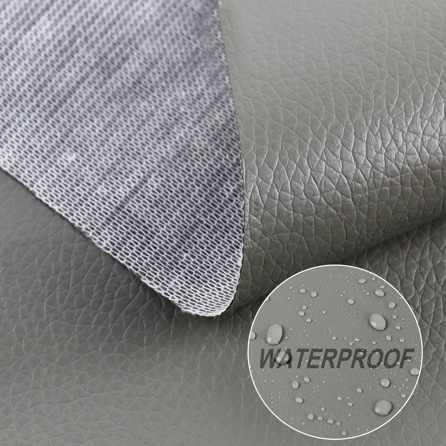 Waterproof Faux Leather Fabric Sheet Home Chair Sofa Lounge Couches Repair Patch-Gray/Grey