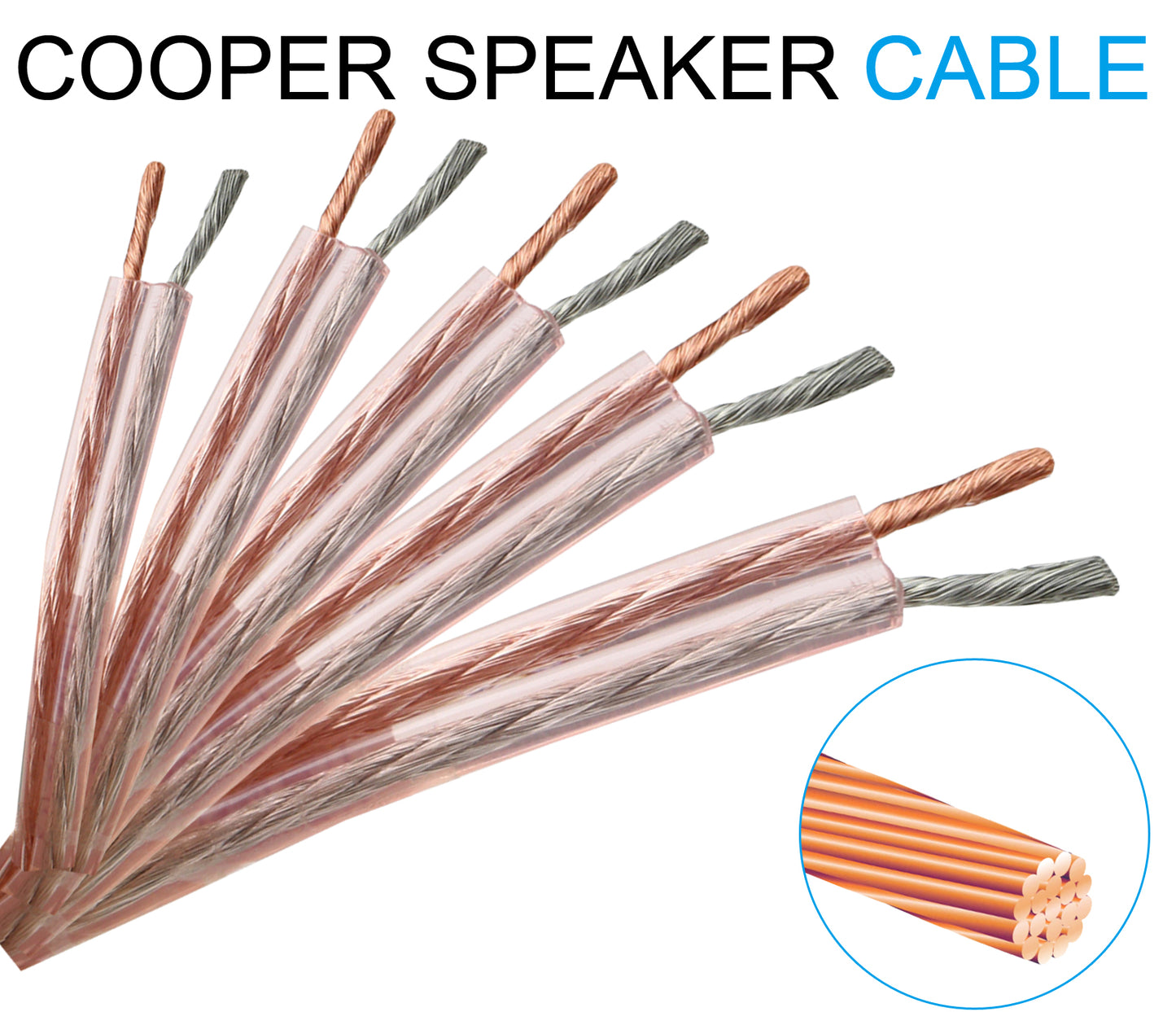 3Meters Copper Speaker Wire Cable 10 12 14 16 18AWG Sound Stereo Loudspeaker TV