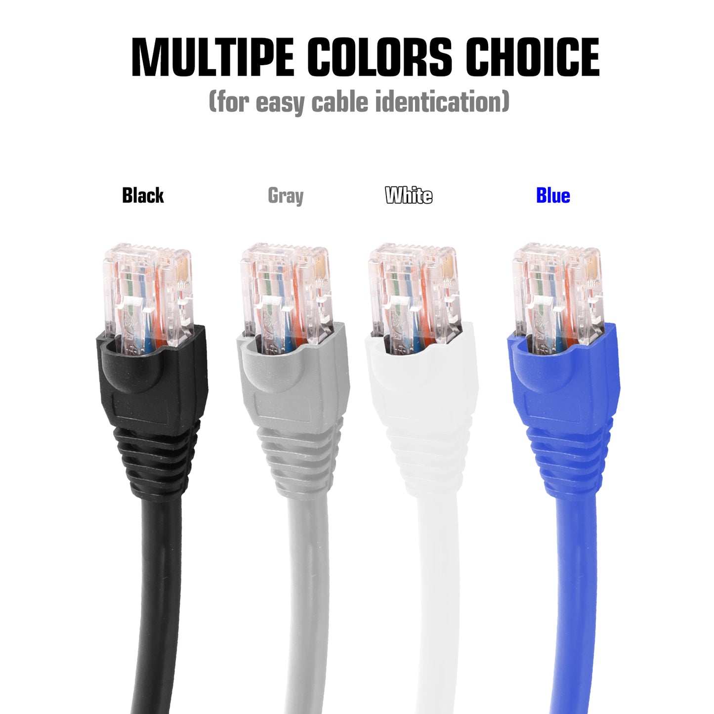 Internet Cable Cat6 RJ45 Snagless LAN Network Fast Internet Patch Lead 4 COLOR