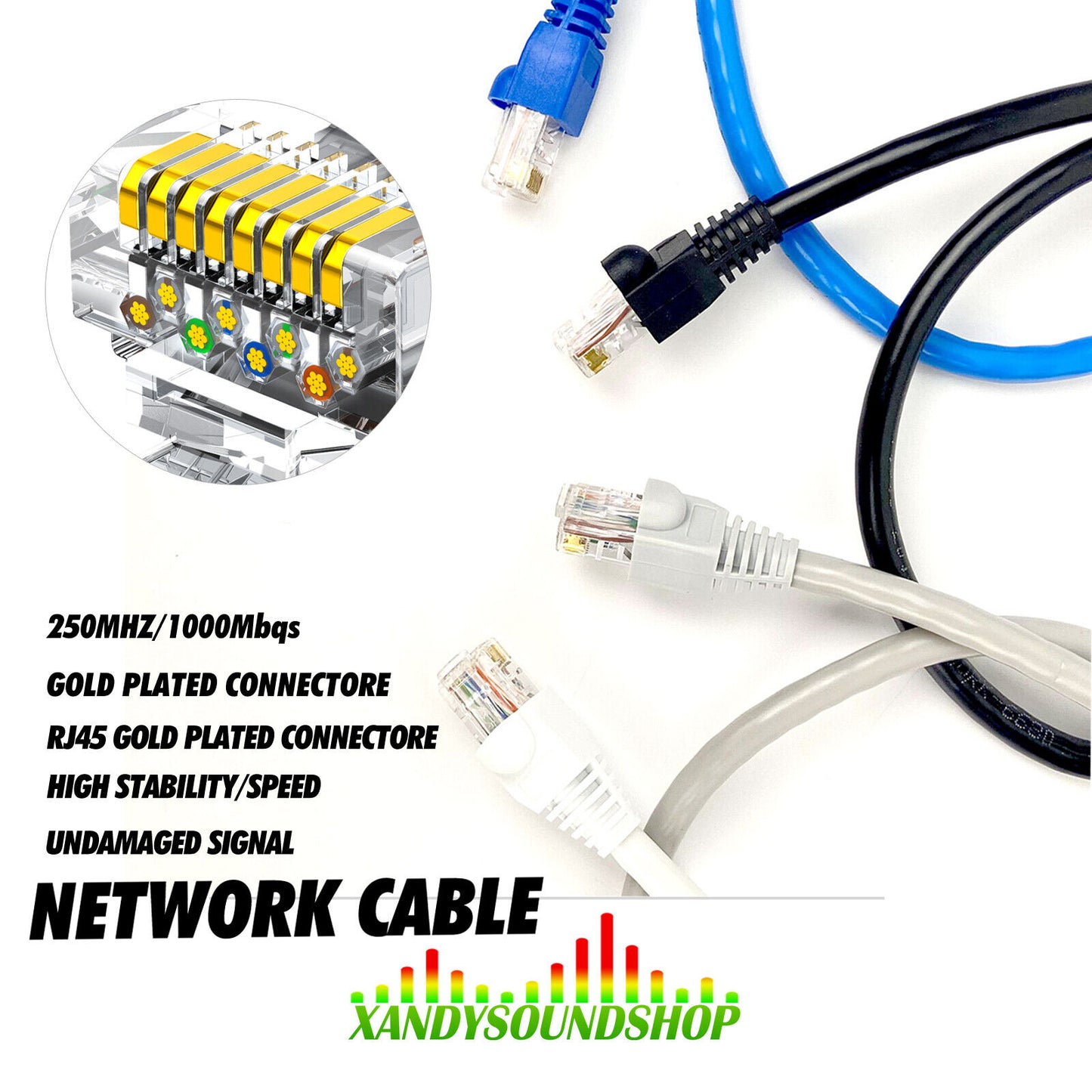 Internet Cable Cat6 RJ45 Snagless LAN Network Fast Internet Patch Lead 4 COLOR