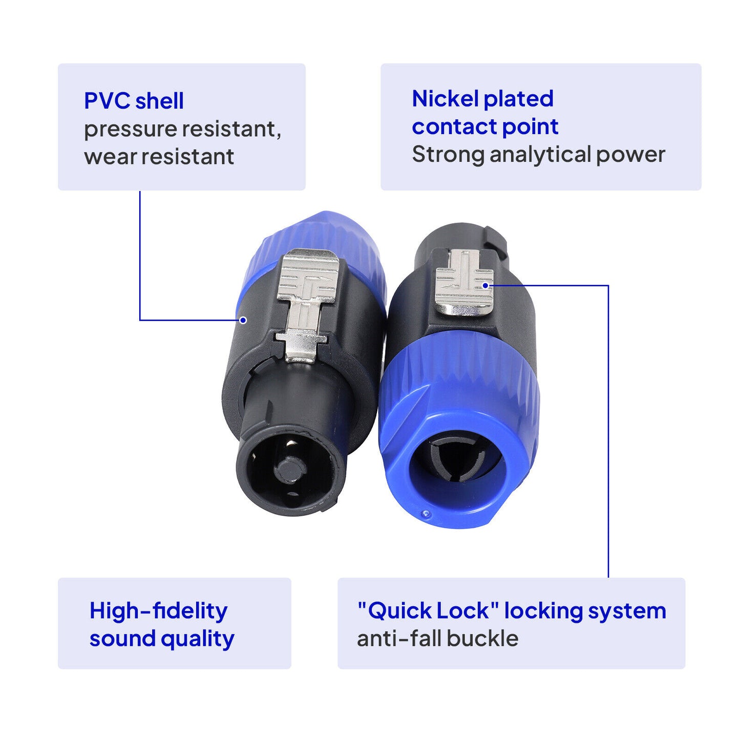 Speakon Connector,Speakon Cable Head Plug Adapter 4Pole Female to Nl4fc Male