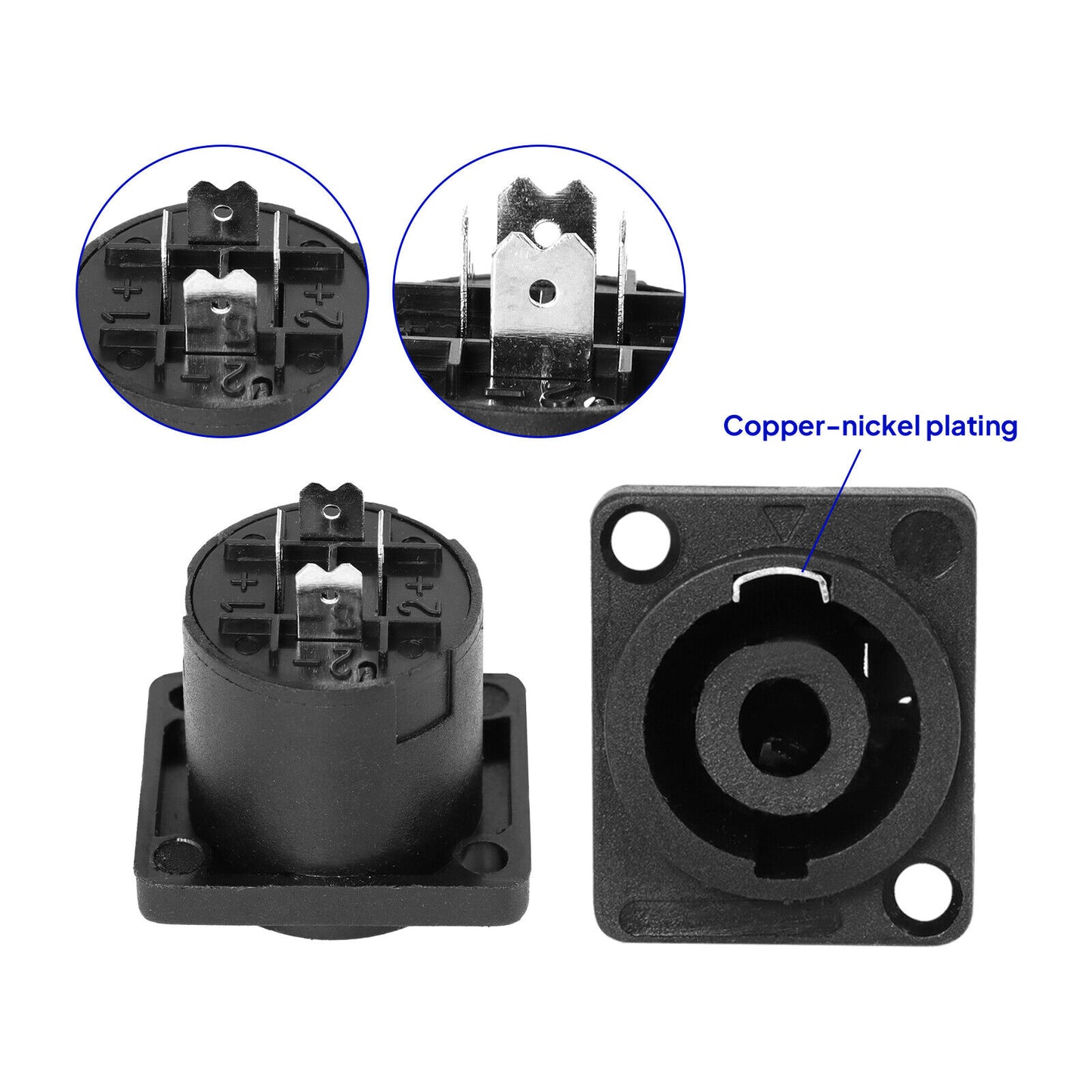 Speaker Plug Kit Set,4 pole Speakon Plug Connects and Speakon Socket for Audio