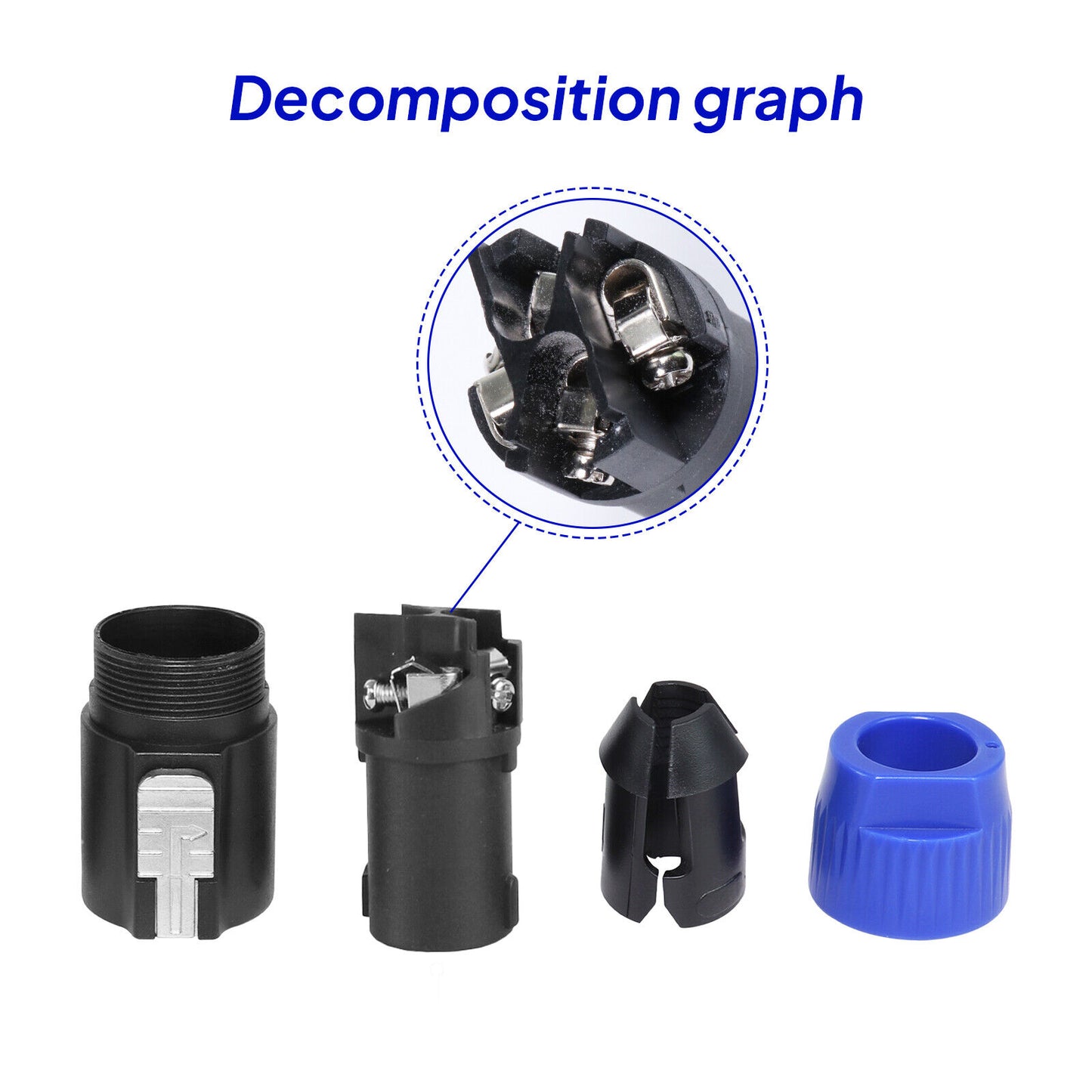 Speakon Connector,Speakon Cable Head Plug Adapter 4Pole Female to Nl4fc Male