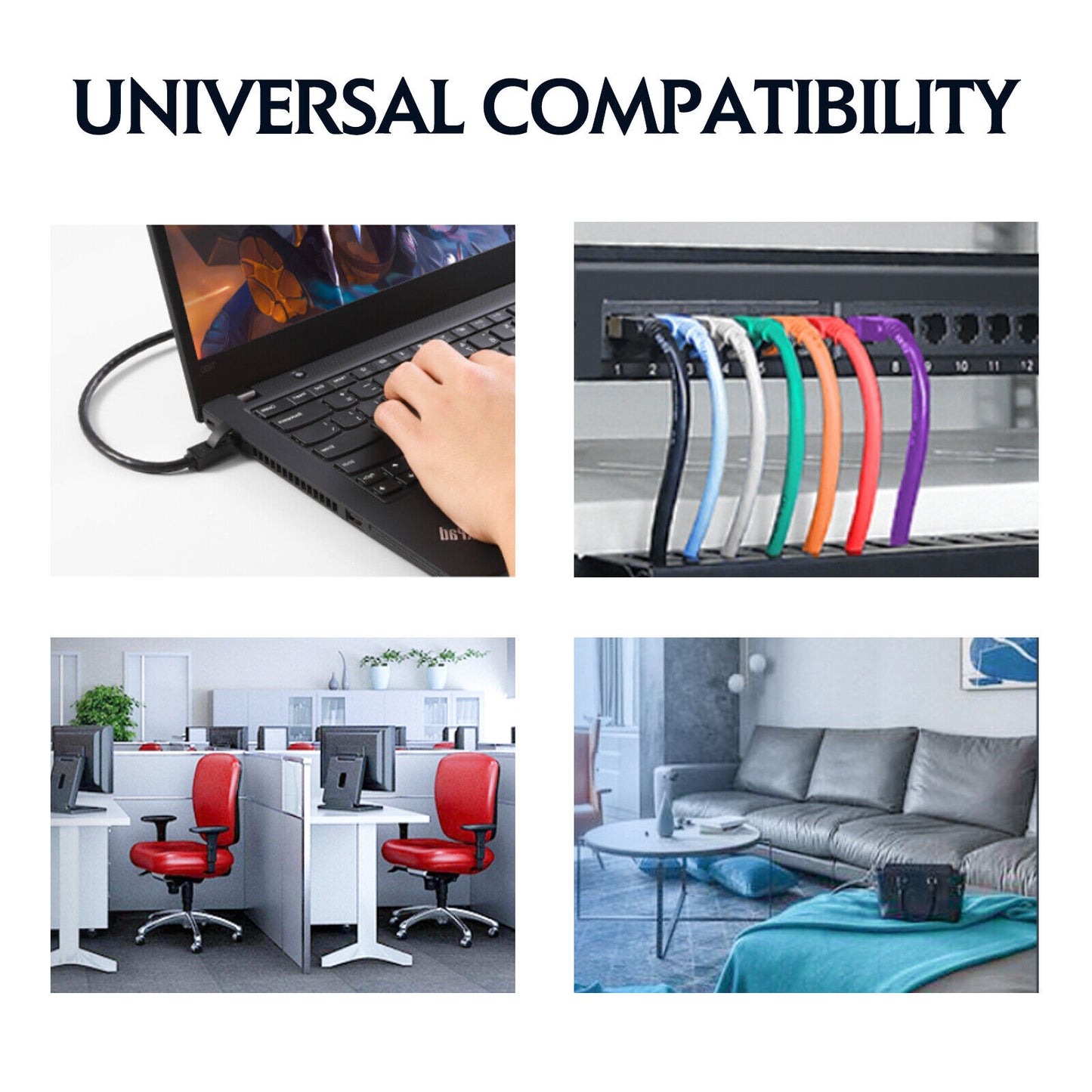 Cat6 Ethernet Network LAN Cable Faster Connection Shielded for Outdoor&Indoor