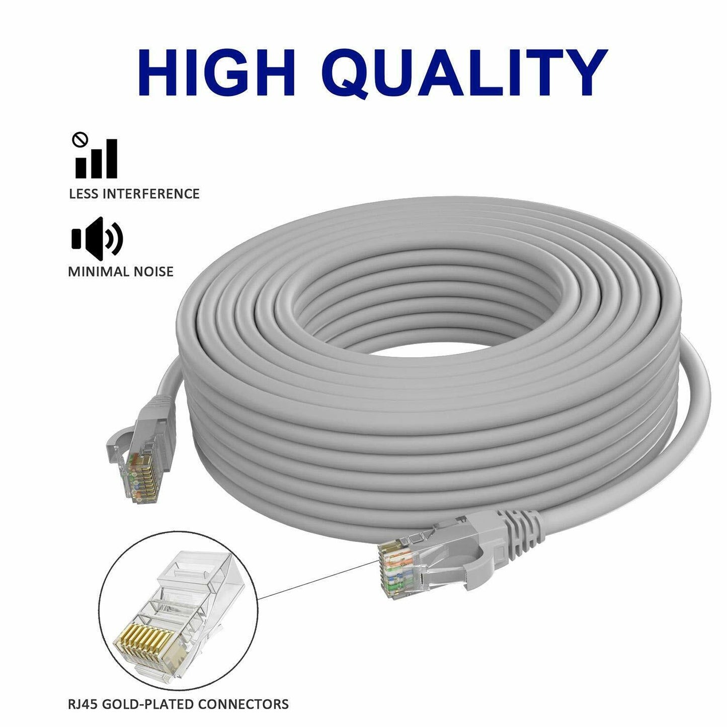 Ethernet Network Cable High Speed Patch Lead Data Extension Cord CAT6 1000Mbps