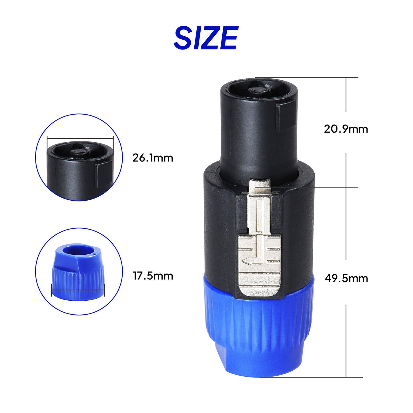 Speakon Connector,Speakon Cable Head Plug Adapter 4Pole Female to Nl4fc Male