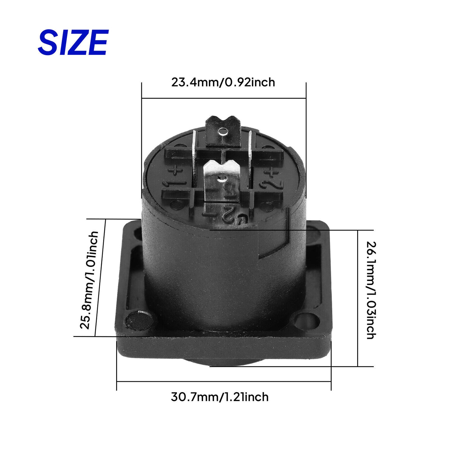 Speakon Panel Mount Socket,4Pole Speakon Socket Connector Panel Chassis Mount