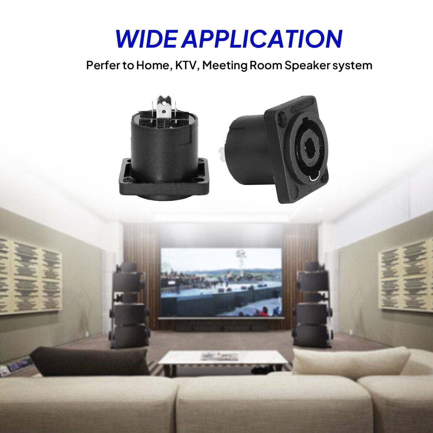 Speakon Panel Mount Socket,4Pole Speakon Socket Connector Panel Chassis Mount