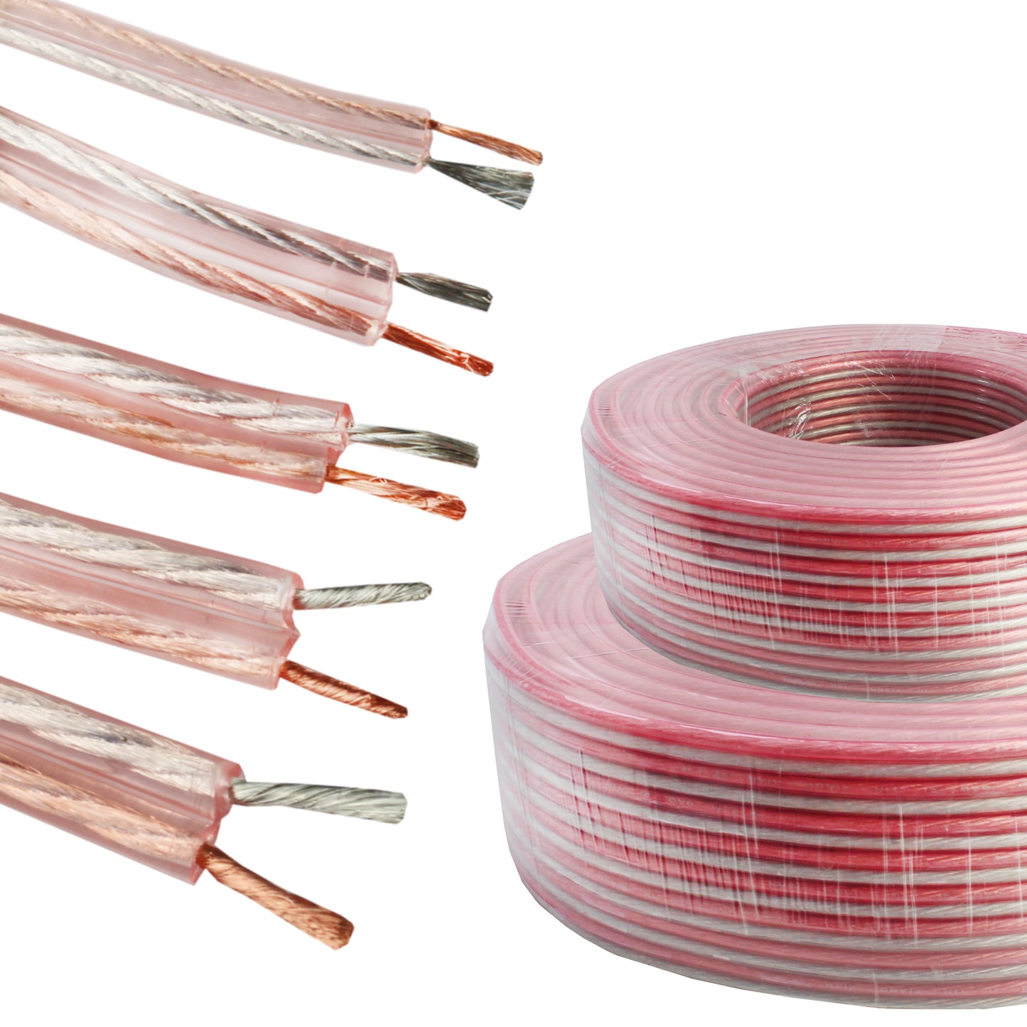 Speaker Wire OFC Oxygen-Free Copper Audio Cable 10 12 14 16 18 AWG Low Signal Loss for Car/Home Audio Sound Equipment(10 AWG - 10M)