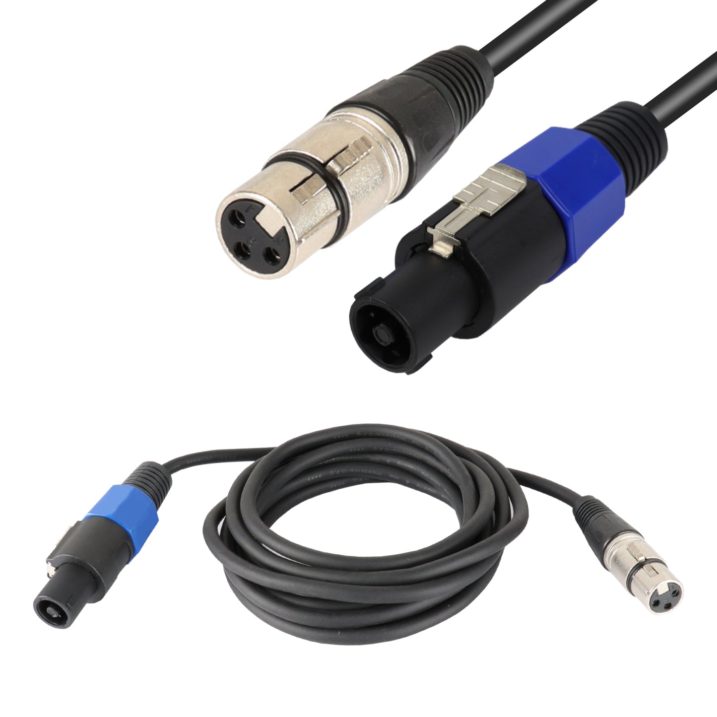 3Meter Speakon Cables to XLR Patch Cord Extension Convert Wire