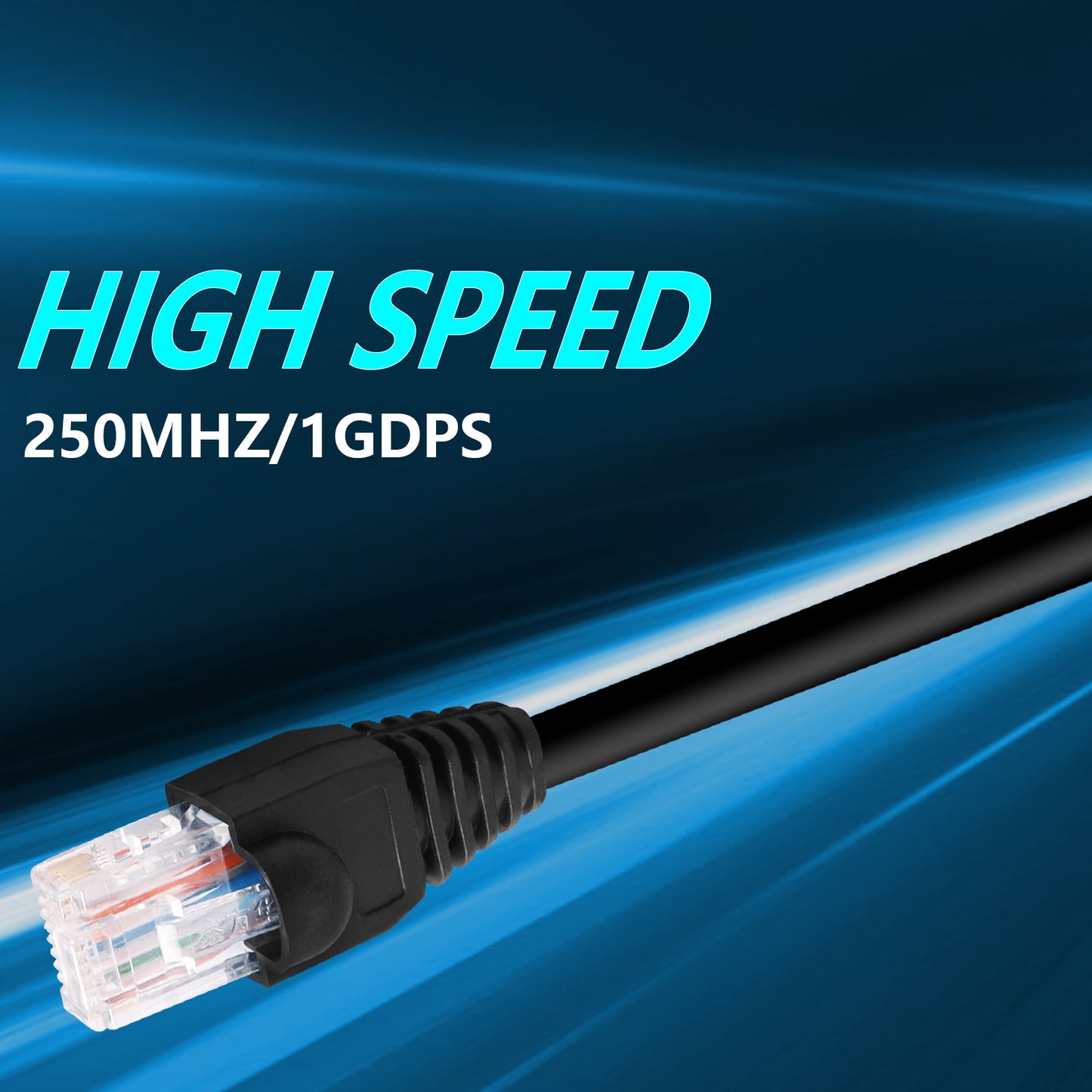 Cat6 Ethernet Network LAN Cable Faster Connection Shielded for Outdoor&Indoor Black-5.2M