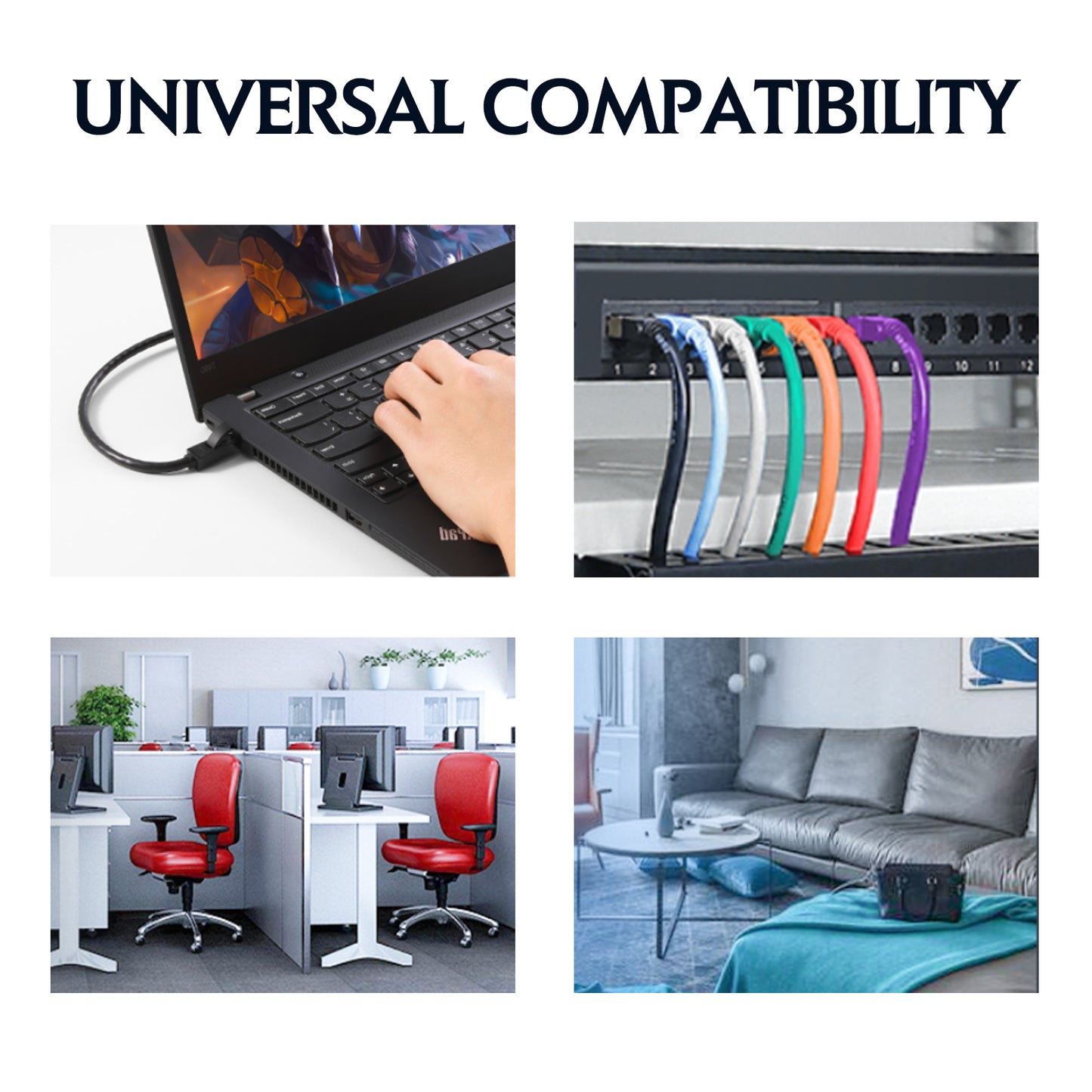 Cat6 Ethernet Network LAN Cable Faster Connection Shielded for Outdoor&Indoor Black-5.2M