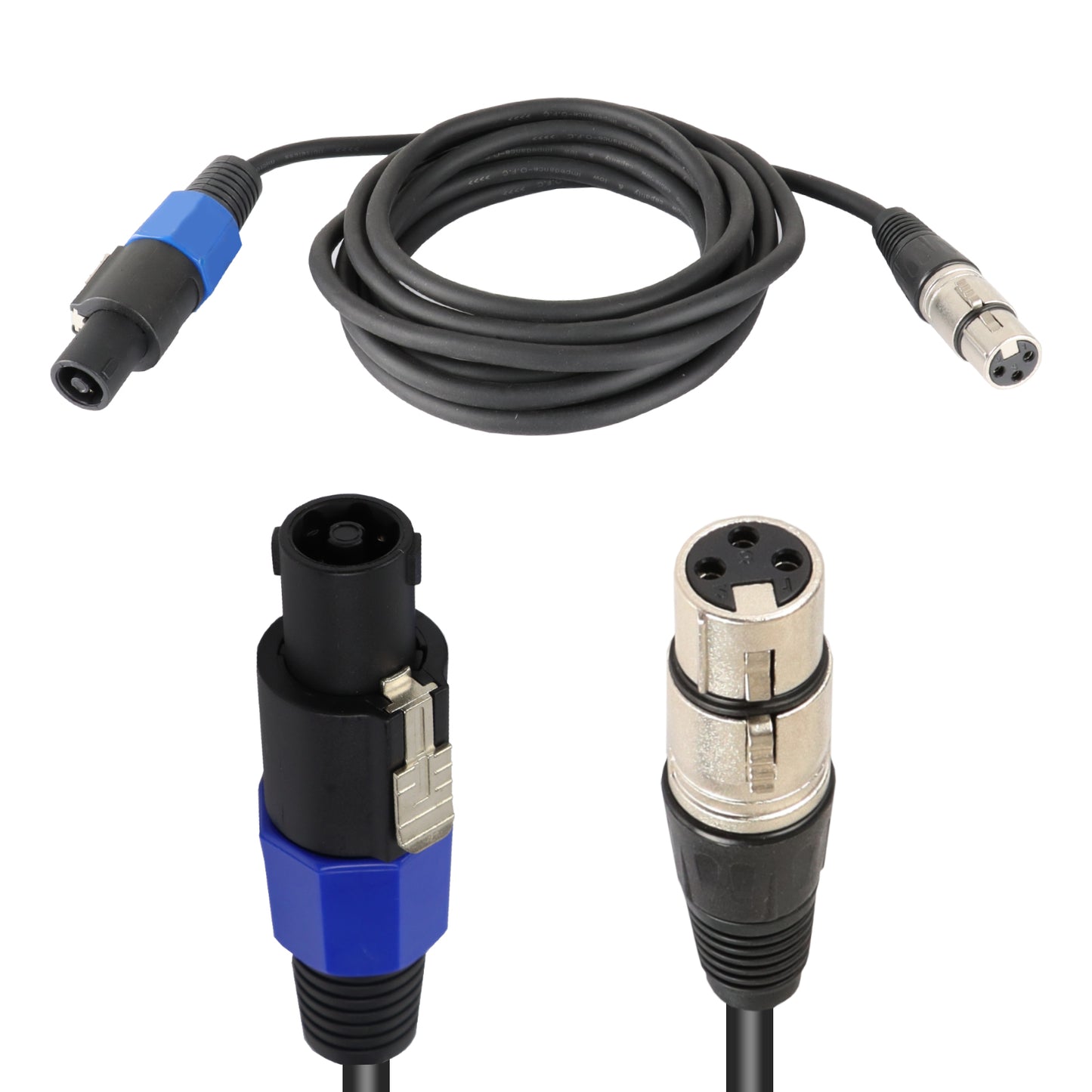 3Meter Speakon Cables to XLR Patch Cord Extension Convert Wire