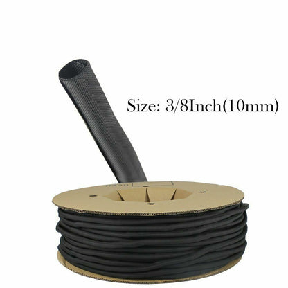 Split Braided Cable Sleeve Self-wrap Home Wire Management Automotive Industrial