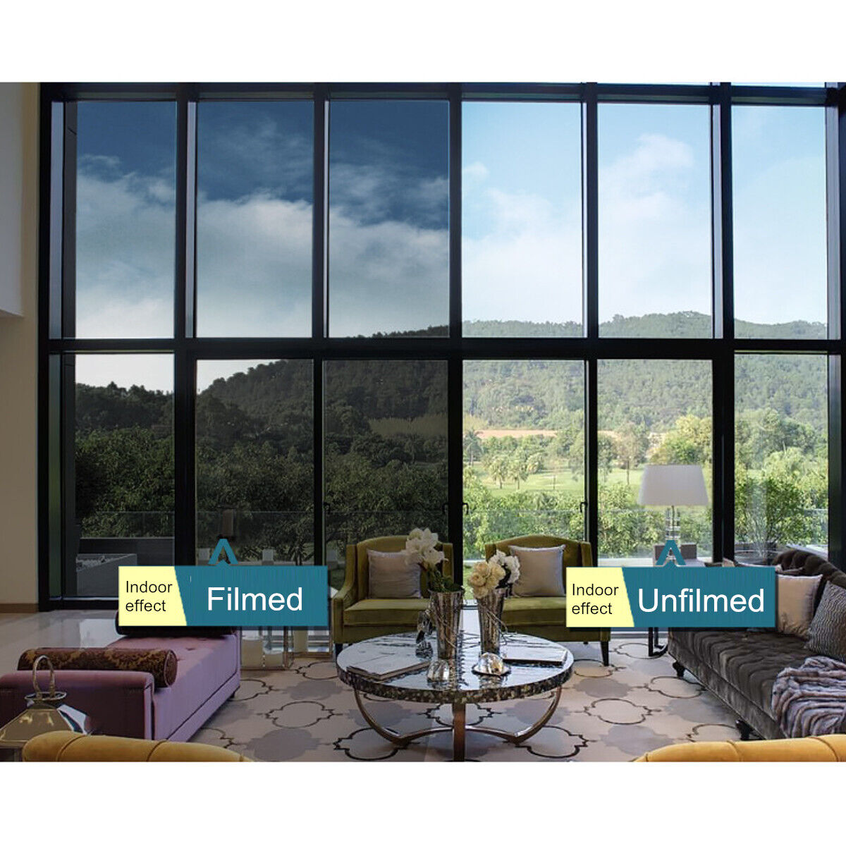 House Window Tint One Way Film Explosion-proof Decoration Room Resist UV Rays