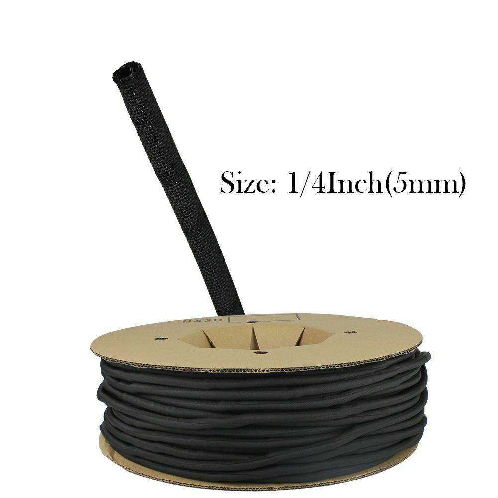 Split Braided Cable Sleeve Self-wrap Home Wire Management Automotive Industrial
