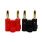 Gold Plated Dual Banana Plug Speaker Connectors Screw Type 4mm Nickel Black+Red